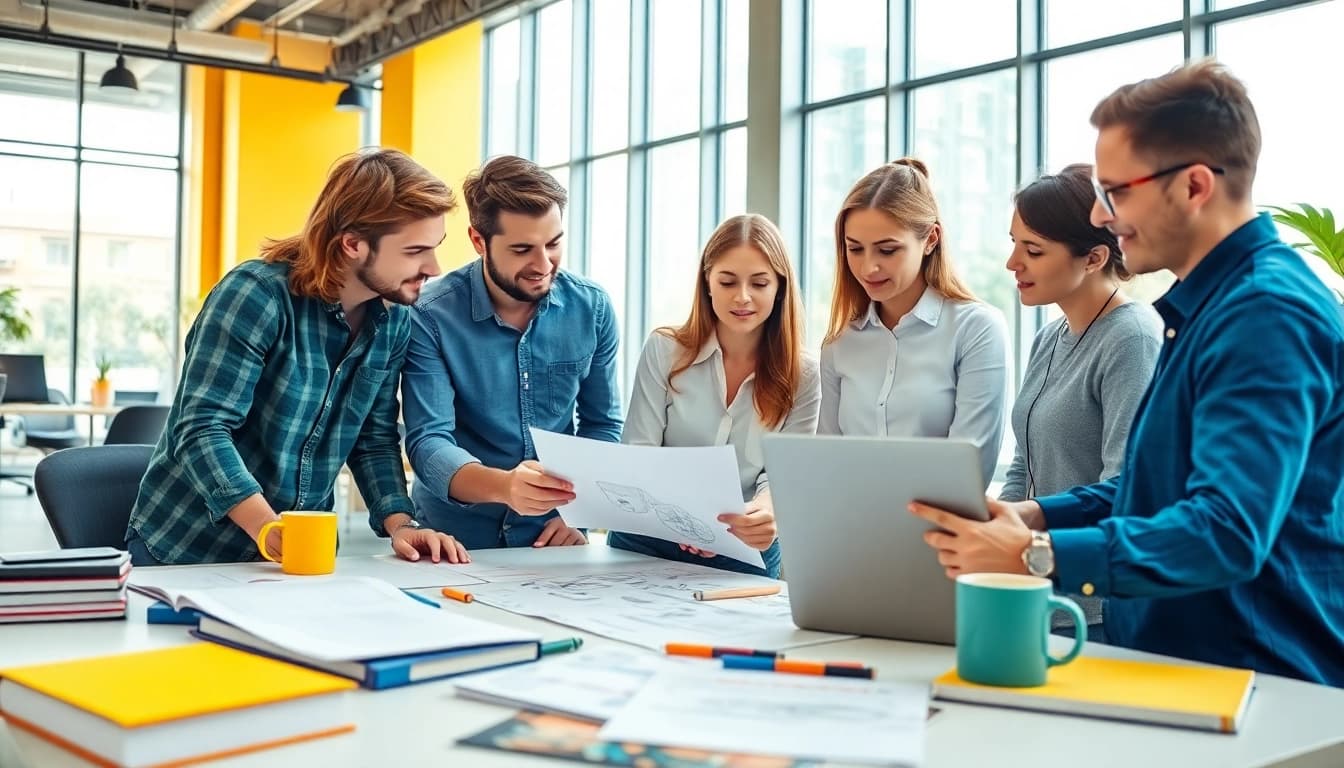 Collaboration of professional designers on creative projects at https://bestdesignersintheworld.com/ workspace.