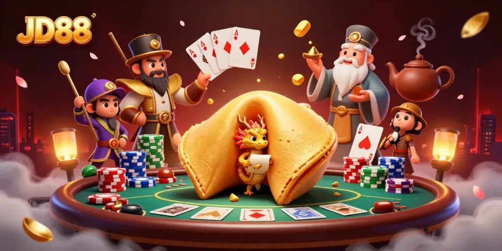 Experience the thrilling dynamics of JD88 with a scene of rich casino elements and engaging characters.