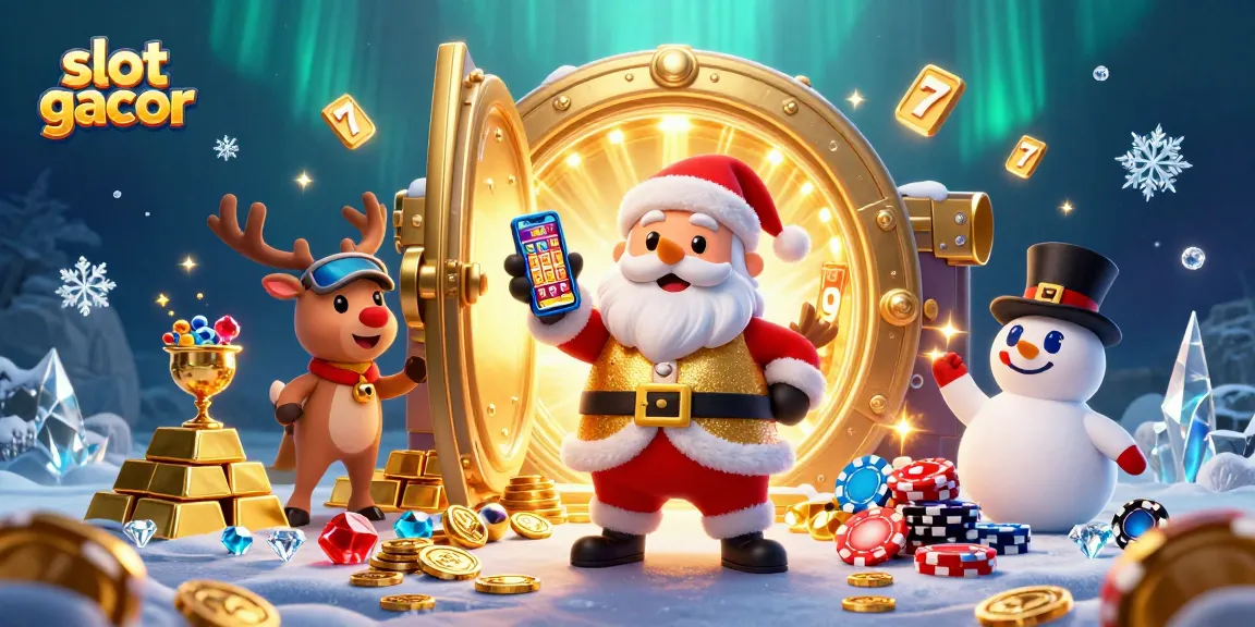 Spin the reels and win big with slot gacor in this festive casino scene full of treasures.