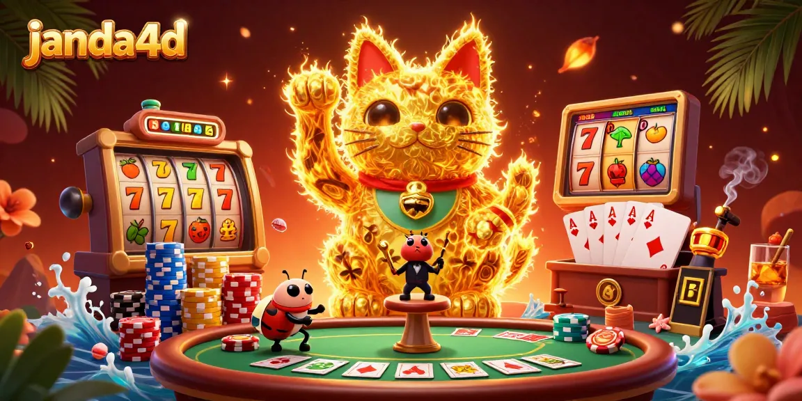 Janda4d menghadirkan pengalaman slot online menang besar dengan karakter unik dalam ilustrasi kasino menarik.