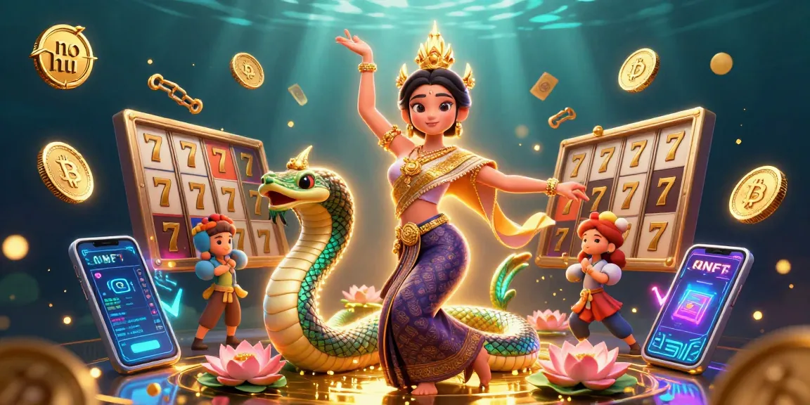 Engage with no hu gameplay featuring a Thai dancer and Naga serpent among vibrant slot elements.