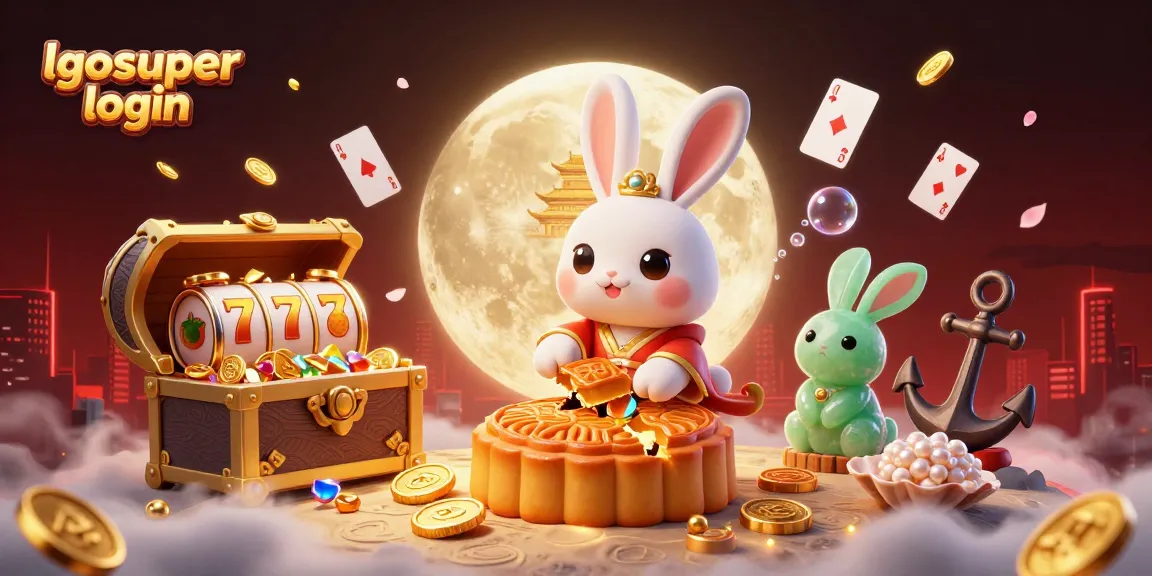 Experience the thrill of lgosuper login with our vibrant casino scene featuring a whimsical moon rabbit.