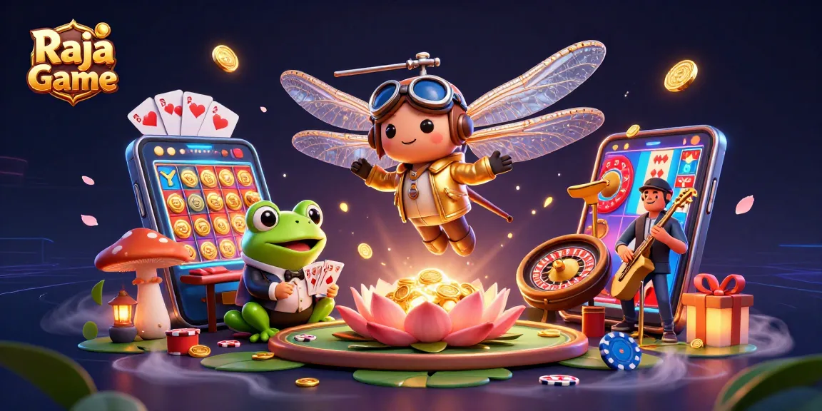 Experience Raja Game with vibrant casino scenes featuring exciting games and dynamic characters.