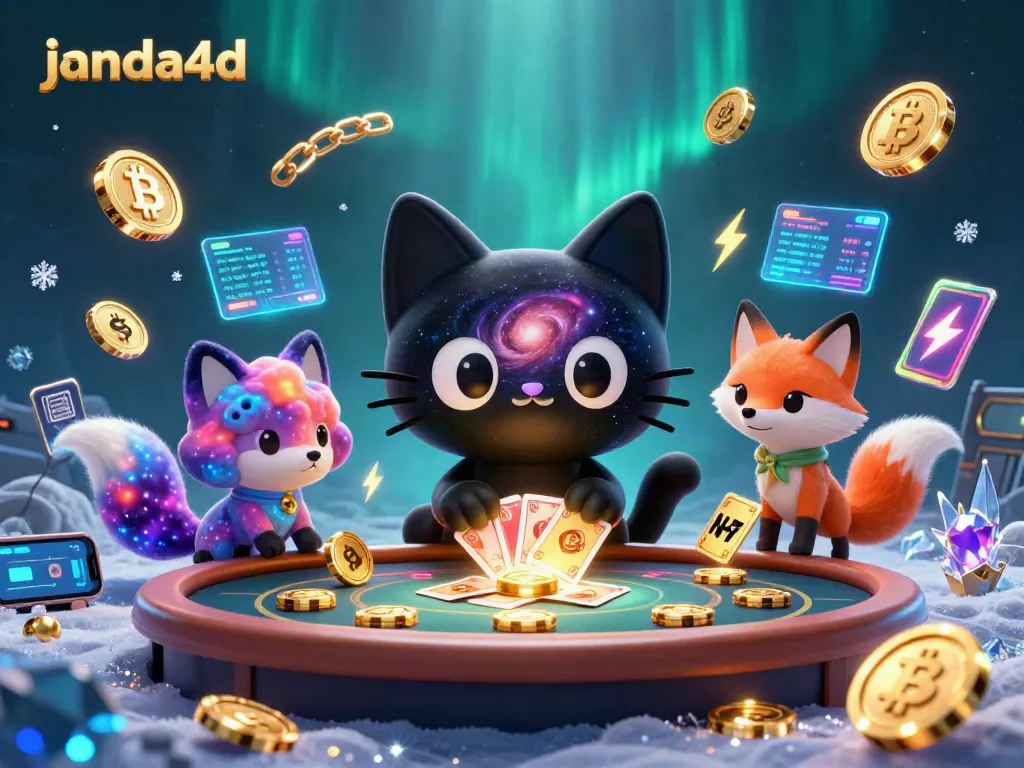 Taruhan seru di janda4d dengan kucing hitam galaksi dan rubah nebula di meja kasino.