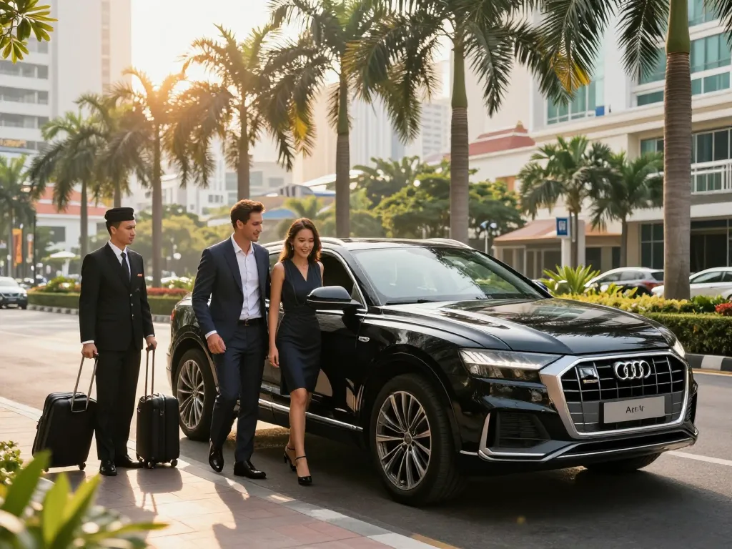 Dịch vụ cho thuê xe ô tô hạng sang Audi Q8 tại Thành phố Hồ Chí Minh, giới thiệu trải nghiệm du lịch cao cấp.