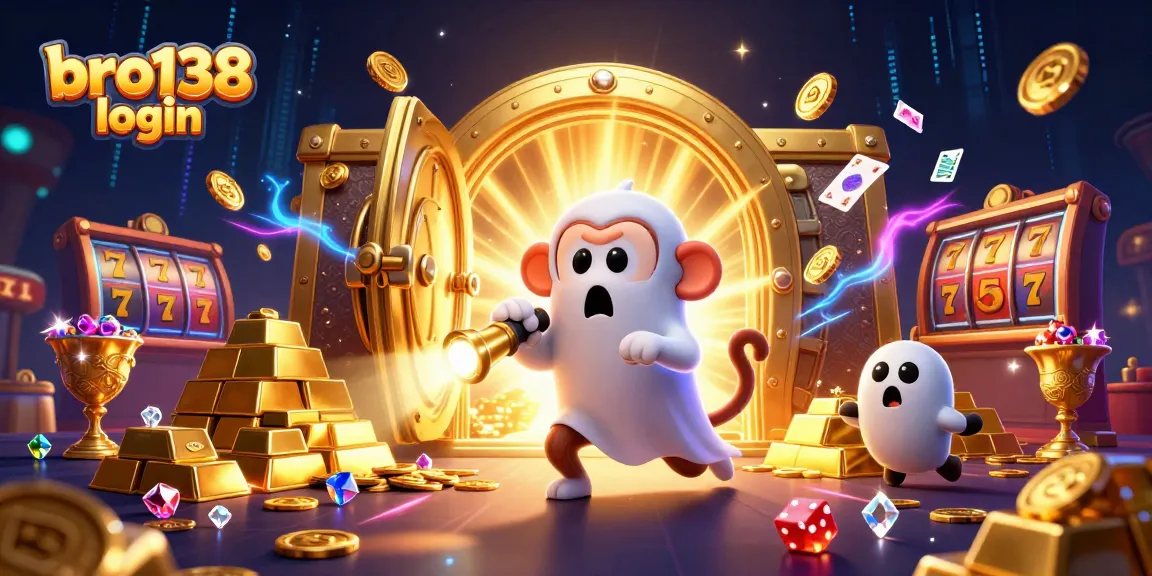 Join the fun with bro138 login as playful spirits reveal treasures in a vibrant casino scene!