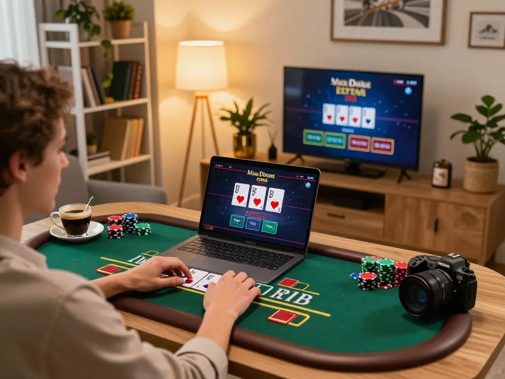 Engaging with live dealer blackjack on five88 from a cozy home setup while tracking strategies.