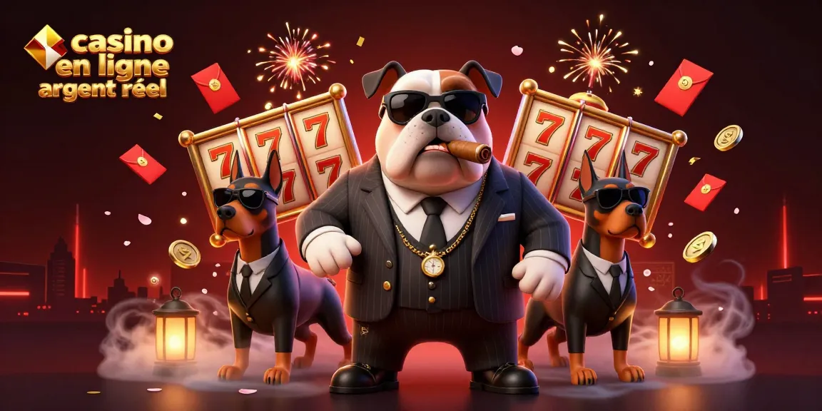 Capture the thrill of playing at a casino en ligne argent réel with a stylish mafia bulldog and his bodyguards.