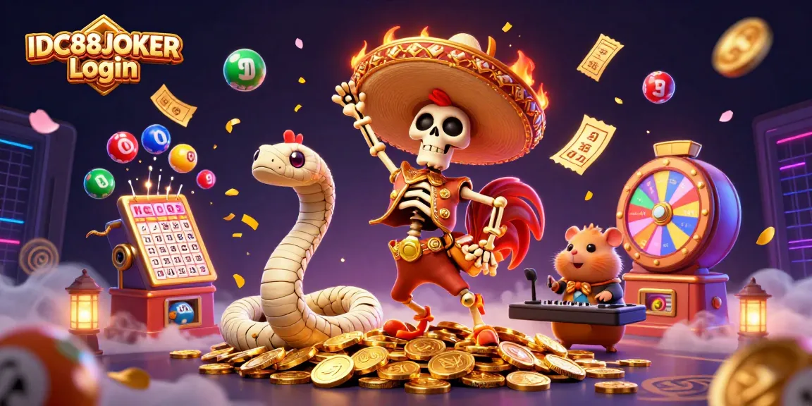 Experience thrilling wins with IDC88JOKER Login while enjoying vibrant casino elements and colorful animations.