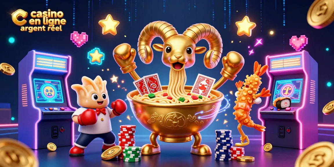 Jouez dans un casino en ligne argent réel avec des machines à sous colorées et des personnages dynamiques.
