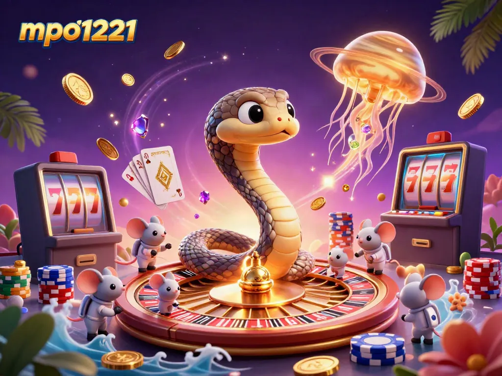 Experience thrilling bets with mpo1221 in a vibrant cosmic casino scene
