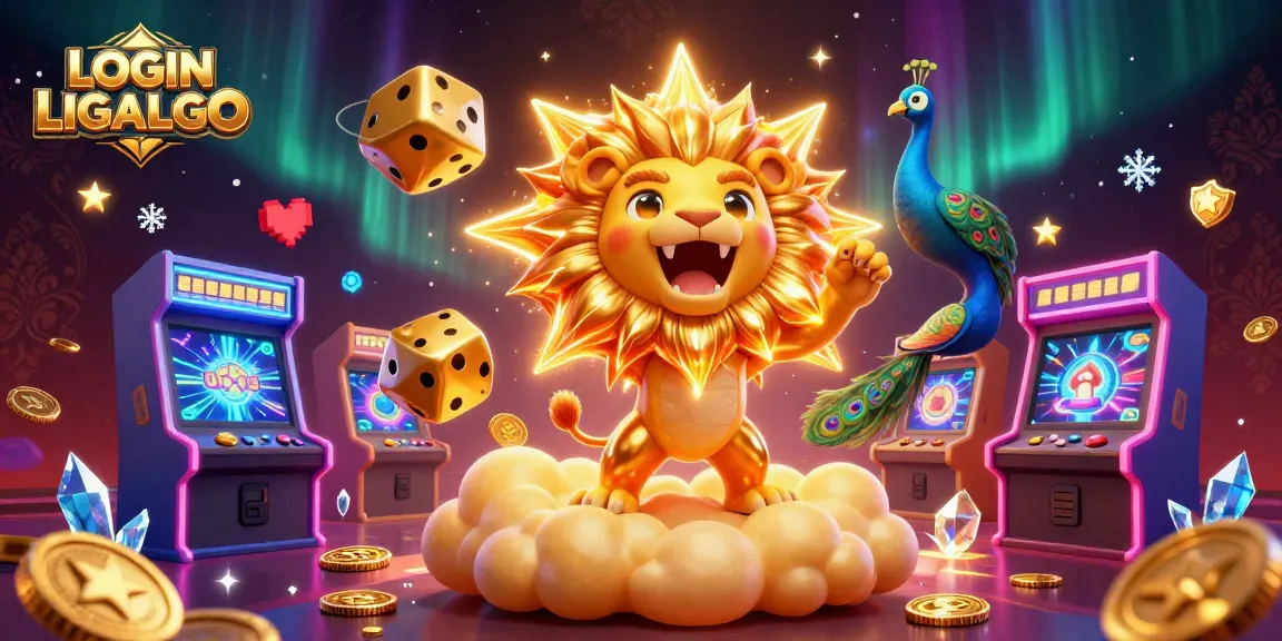 Spin to win big with LOGIN LIGALGO in this vibrant casino illustration featuring thrilling game elements.