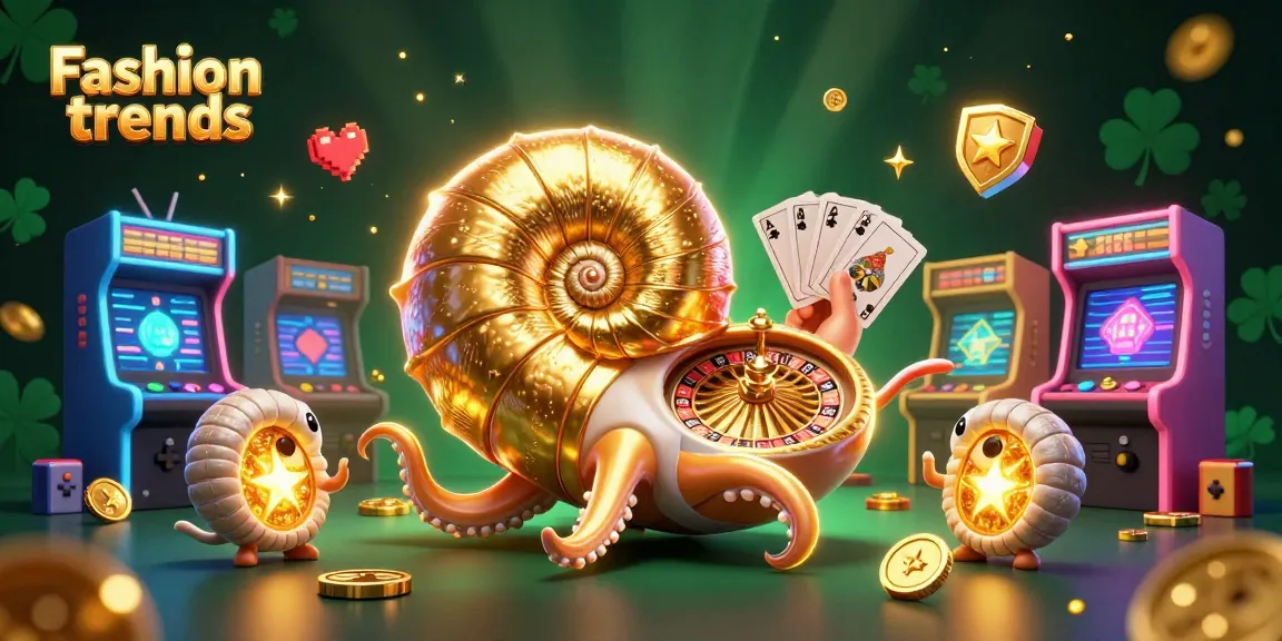 Engage in Fashion trends with a vibrant 3D casino scene showcasing a creative nautilus roulette wheel.