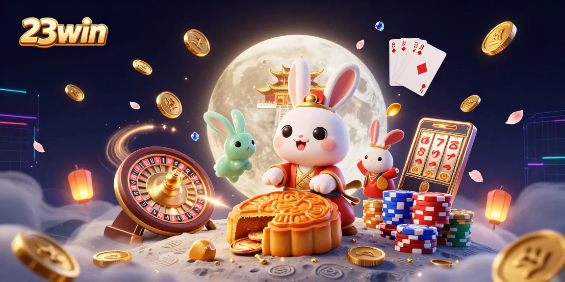 Experience thrilling wins at 23win with a vibrant casino illustration showcasing excitement and lively gaming elements.