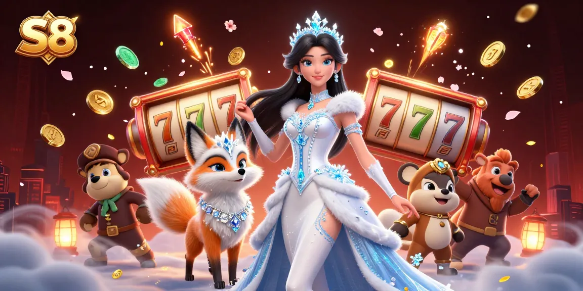 Engage with S8's thrilling slots and jackpot excitement amidst a vibrant casino setting.
