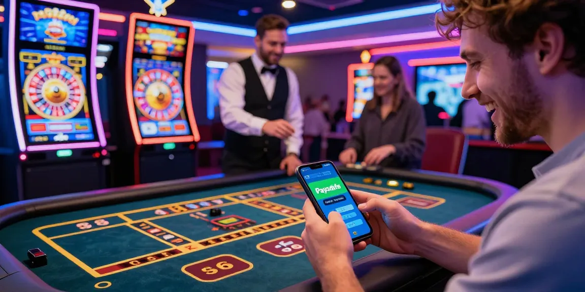 Spieler, der begeistert eine Paysafe Card in einem Online-Casino verwendet, und die Aufregung sicherer Einzahlungen zeigt.