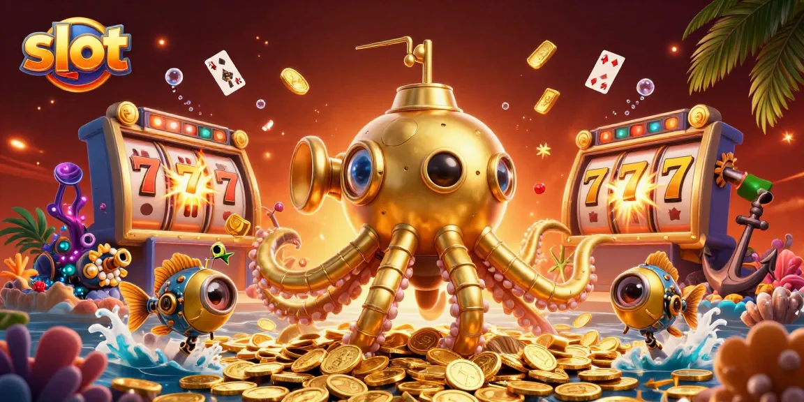 Experience thrilling slot wins with a colorful underwater scene filled with golden riches.