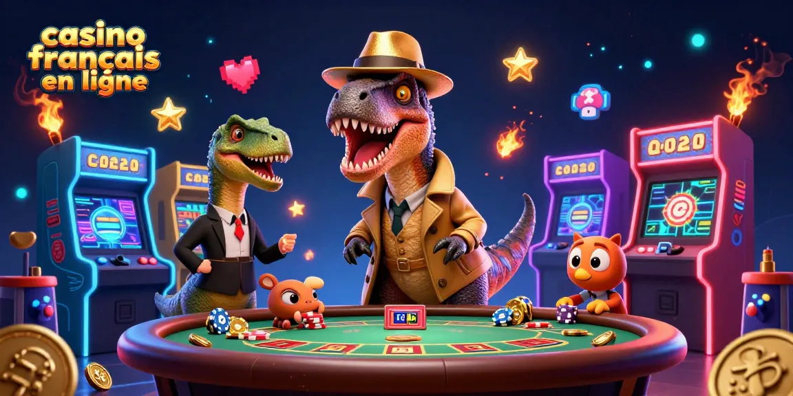 Retrouvez l'excitation du casino français en ligne avec des personnages animés en pleine action autour d'une table de blackjack.