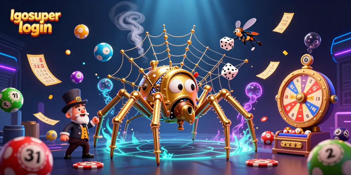 Engage with lgosuper login for thrilling lottery and bingo adventures in a vibrant casino illustration.