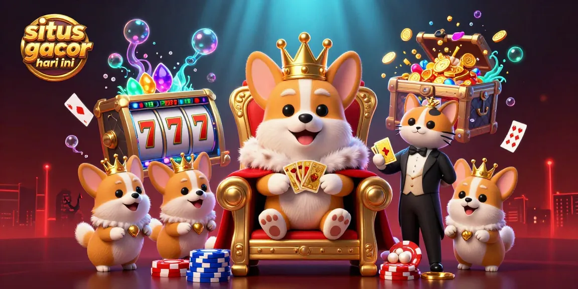 Rasakan sensasi situs slot gacor hari ini dengan corgis kerajaan yang cerah dan elemen slot yang dinamis.