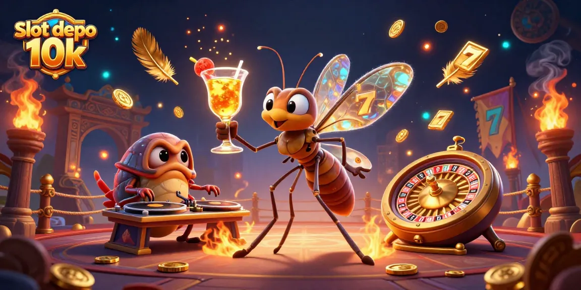 Experience thrilling gameplay with slot depo 10k in a vibrant casino scene.