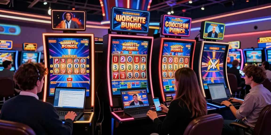 Online slot players enjoying a vibrant gaming experience with interactive gaming interfaces.