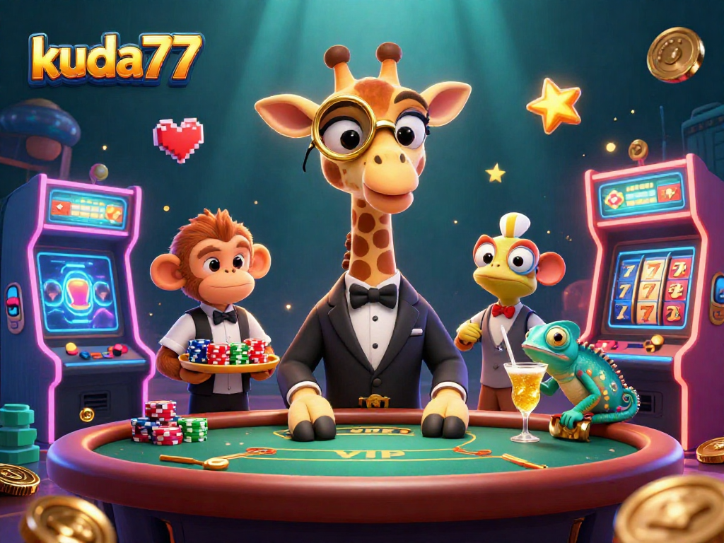 Kuda77 menyediakan pengalaman bertaruh menarik dengan simbol slot beruntung dan suasana kasino yang megah.