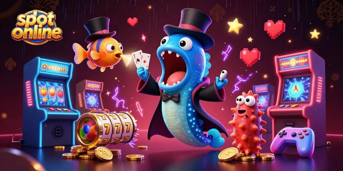 Engage with the slot online magic show featuring a whimsical underwater scene with slot reels and animated characters.